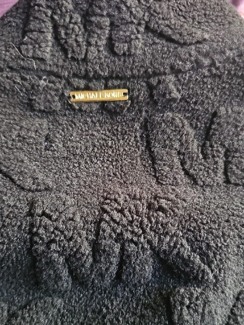 Michael Kors Black Logo Jacquard Sherpa Jacket